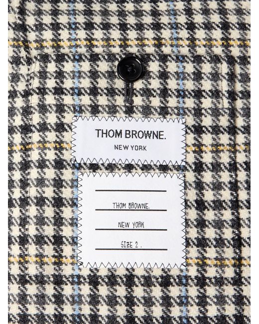 Thom Browne Unstrukturiertes Sakko aus kariertem Woll-Tweed mit Hahnentrittmuster in Gray für Herren