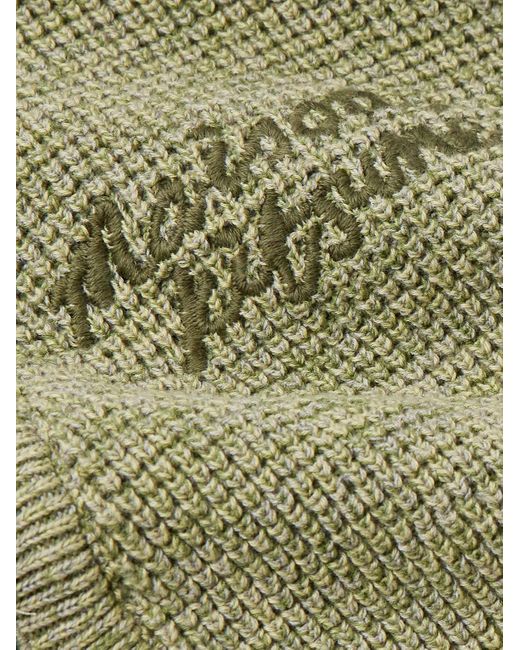 Maison Kitsuné Handwriting Comfort Cardigan aus Baumwolle mit Logostickerei in Green für Herren
