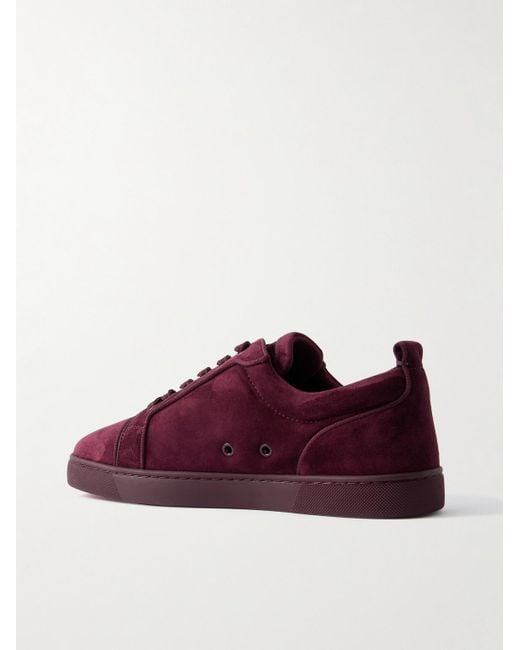 Christian Louboutin Purple Louis Junior Grosgrain-trimmed Suede Sneakers for men
