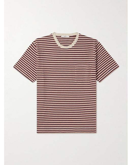 Mr P. Red Striped Organic Cotton-jersey T-shirt for men