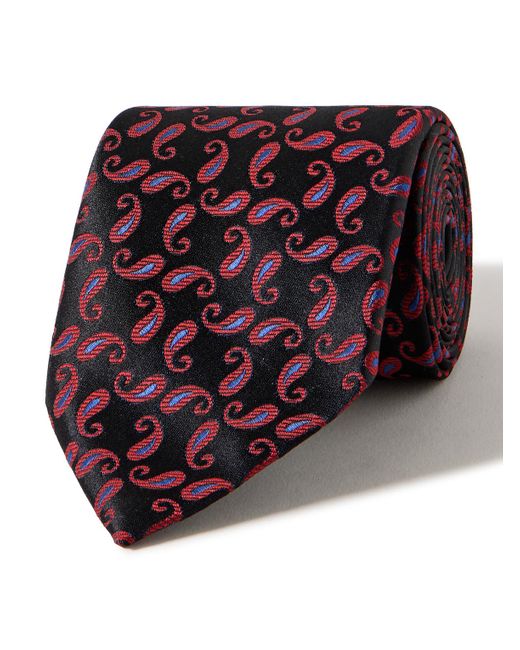 Charvet Red 8.5cm Paisley-jacquard Silk Tie for men