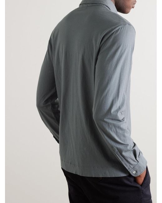Massimo Alba Gray Ischia Cotton-jersey Polo Shirt for men