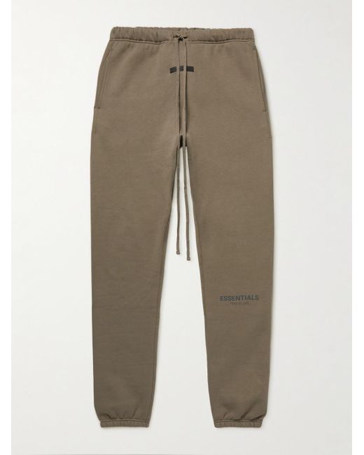 Fear Of God Natural Tapered Logo-print Cotton-blend Jersey Sweatpants for men