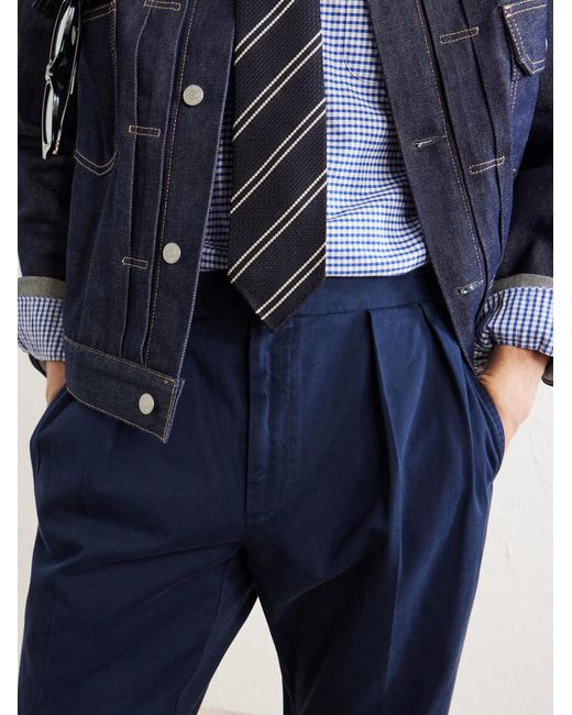 Polo Ralph Lauren Blue Straight-Leg Stretch Cotton-Blend Trousers for men