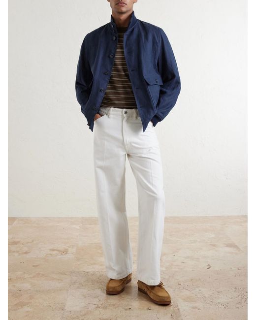 Valstar Blue Ino Linen Bomber Jacket for men