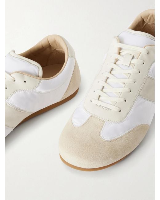 Lemaire White Leather-trimmed Suede And Shell Sneakers for men