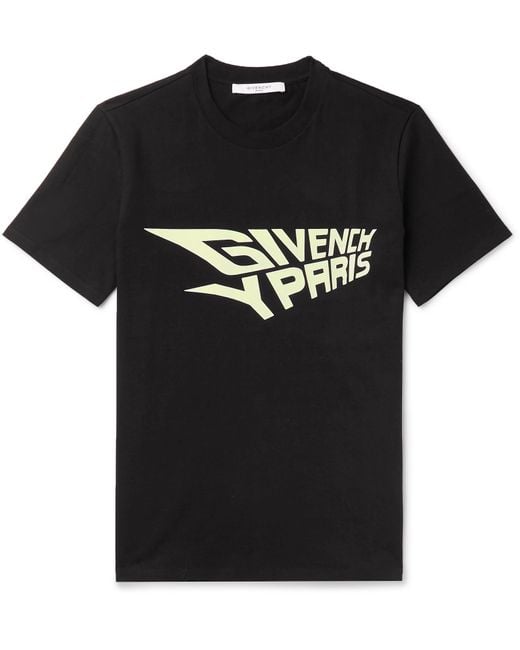 Givenchy Black Glow-in-the-dark Logo-print Cotton-jersey T-shirt for men