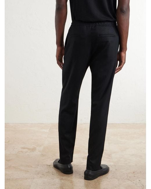 Canali Blue Straight-Leg Wool-Blend Trousers for men