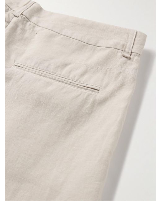 Rag & Bone Elliot gerade geschnittene Shorts aus Leinen mit Falten in Natural für Herren