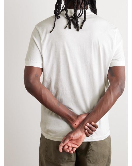 James Perse White Cotton-Jersey Polo Shirt for men