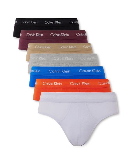 Calvin Klein White Seven-pack Stretch Lyocell-blend Briefs for men
