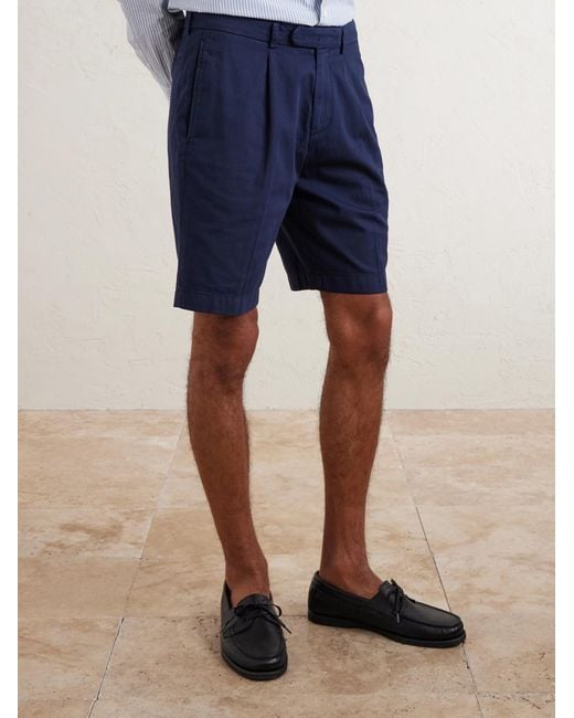 Boglioli Blue Straight-leg Cotton-blend Shorts for men