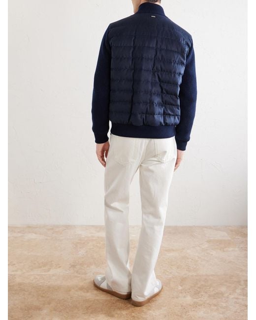 Herno Blue Quilted Twill Down Jacket for men