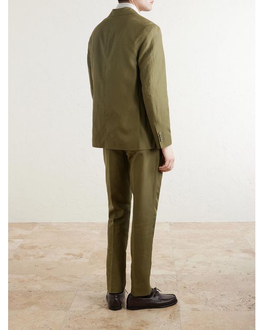 Officine Generale Green Michel Lyocell, Linen And Cotton-Blend Jacket for men