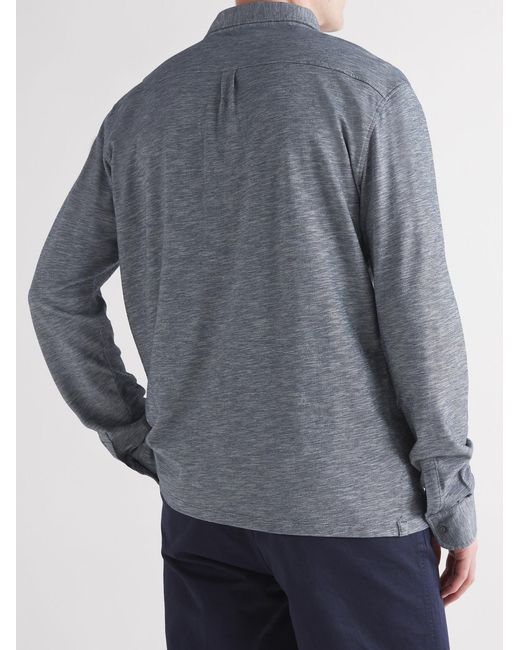 Mr P. Gray Mélange Organic Cotton-Piqué Shirt for men