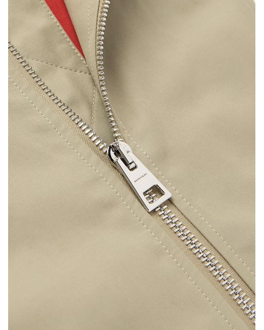 Givenchy Natural Leather-Trimmed Cotton-Blend Harrington Jacket for men