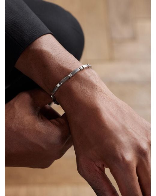 Saint Laurent Natural Crystal-embellished Silver-tone Bracelet for men