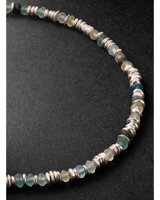 M. Cohen Black Pilla Sterling Glass Beaded Bracelet for men