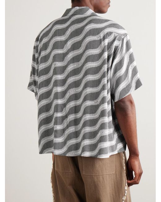Visvim Gray Copa Camp-collar Printed Canvas Shirt for men