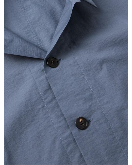 Incotex Teknosartorial Hemdjacke aus vorgewaschener Popeline aus einer Baumwollmischung in Blue für Herren