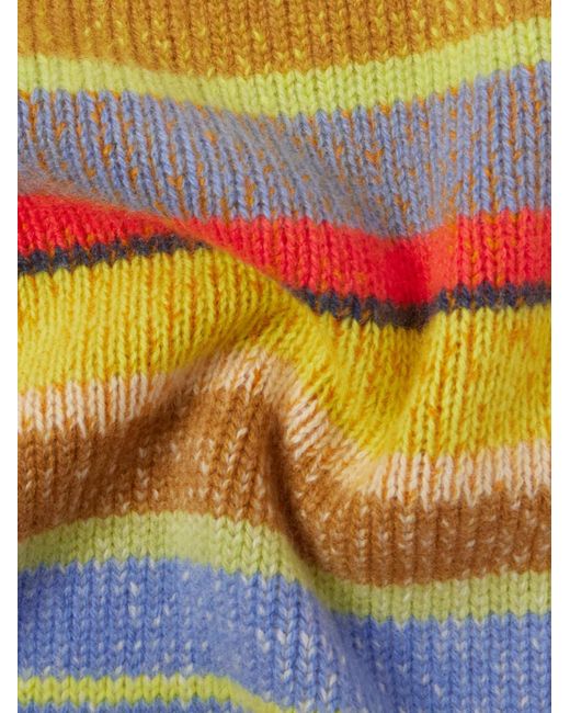 The Elder Statesman Orange Striped Cashmere Sweater for men