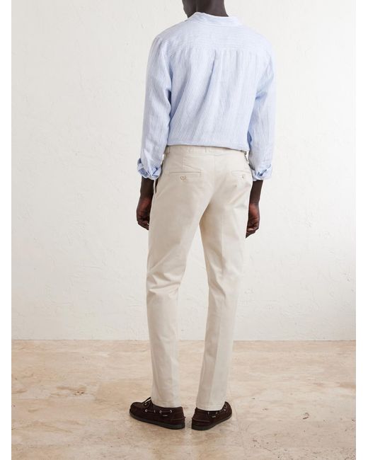 Orlebar Brown Natural Fallon Slim-fit Straight-leg Organic Cotton-blend Twill Trousers for men