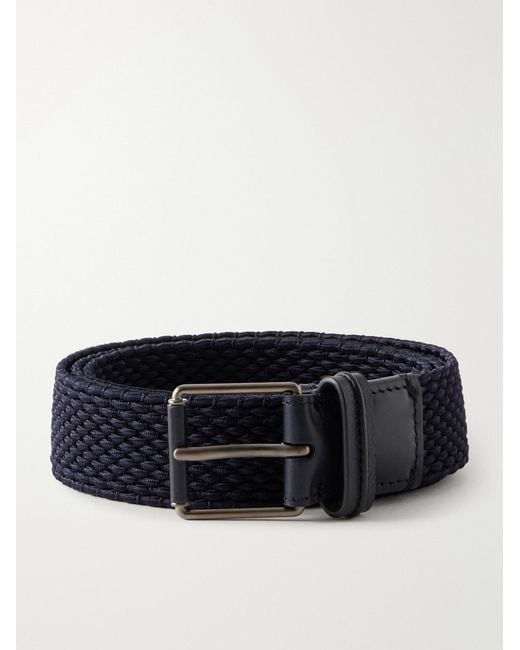 Zegna Black 3Cm Woven Belt for men