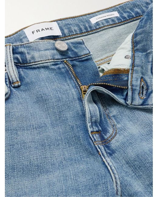 FRAME L'Homme schmal geschnittene Jeans aus Stretch-Denim in Blue für Herren