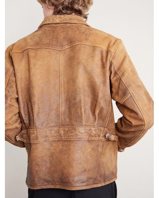 Polo Ralph Lauren Brown Leather Jacket for men