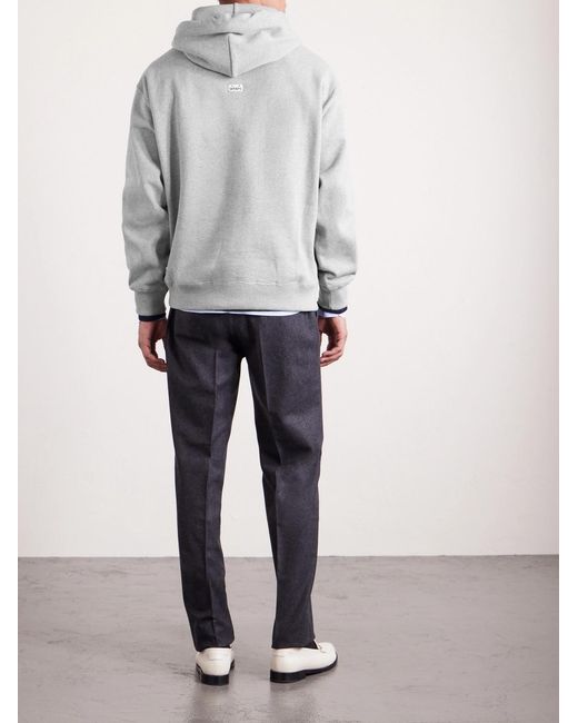 (w)taps White Aon Logo-Appliquéd Cotton-Jersey Hoodie for men