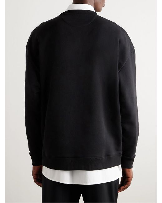 Valentino Garavani Black Floral-print Cotton-jersey Sweatshirt for men