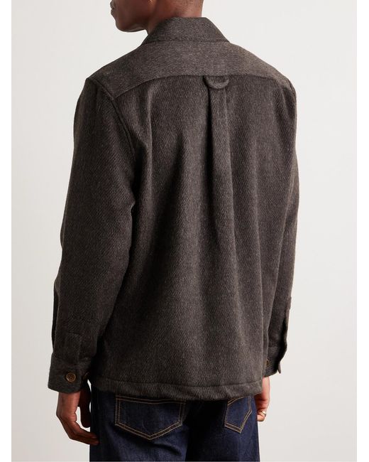 Corridor NYC Black Brushed Wool-Blend Overshirt for men