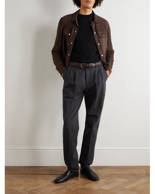 Brunello Cucinelli Black Cashmere Rollneck Sweater for men