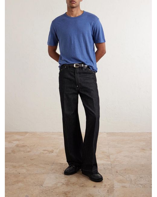 Hartford Blue Linen-Jersey T-Shirt for men