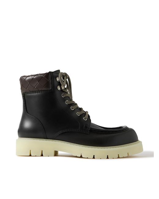 Bottega Veneta Black Haddock Leather Ankle Boots for men