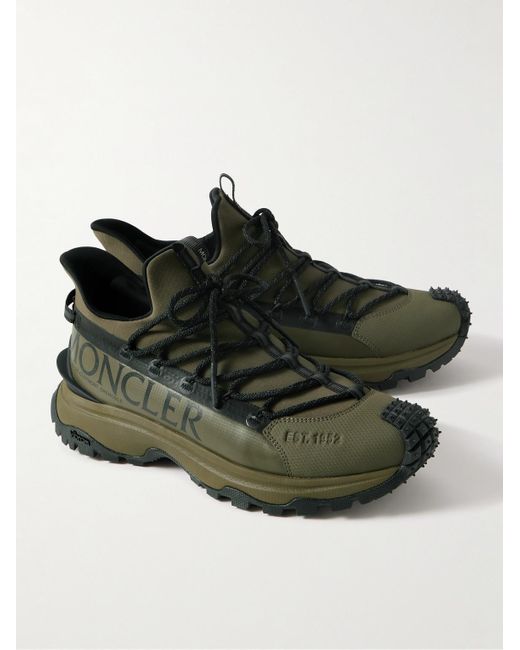Moncler Green Trailgrip Lite2 Logo-print Ripstop And Rubber Sneakers for men