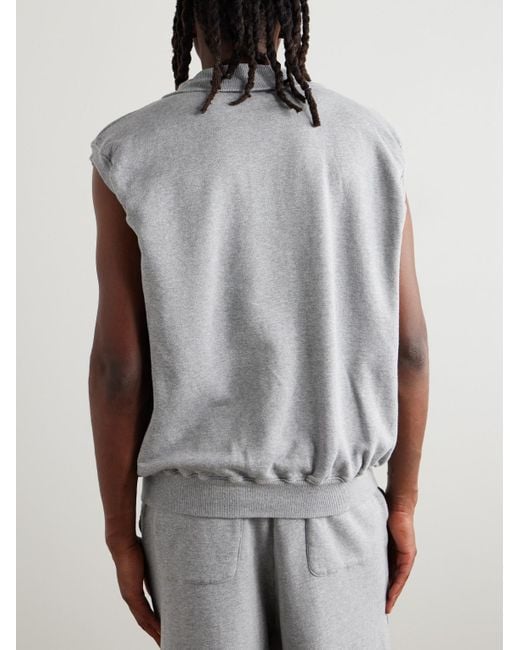 Kapital Gray Ko.u Printed Cotton-jersey Half-zip Gilet for men