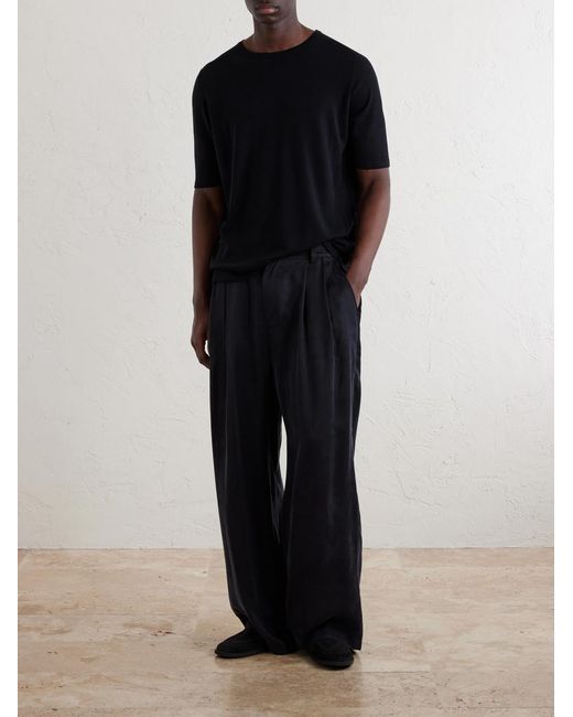 William Lockie Black Virgin Wool T-Shirt for men
