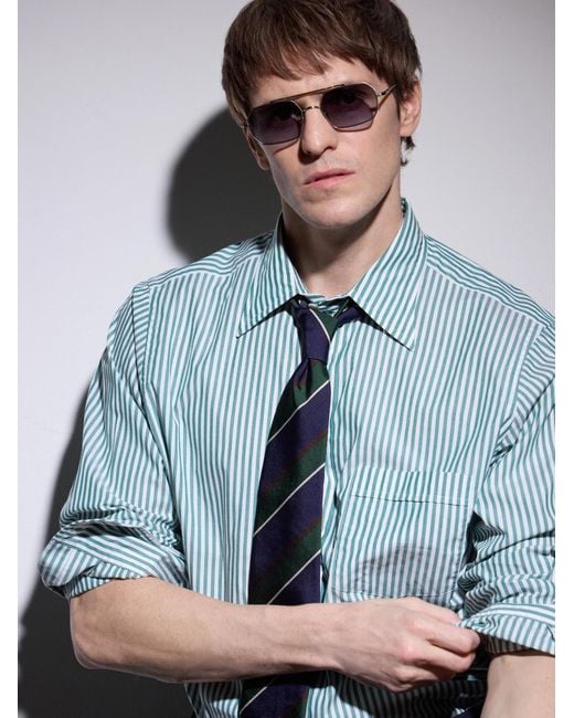 Ahlem White Clovis Aviator-Style-Tone Sunglasses for men