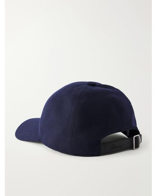 Brioni Blue Logo-Embroidered Cashmere-Blend Baseball Cap for men
