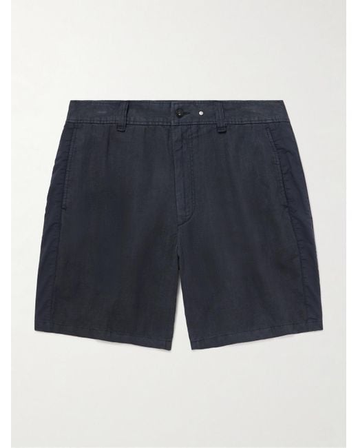 Rag & Bone Haydon gerade geschnittene Shorts aus Leinen in Blue für Herren