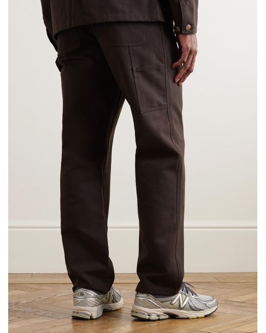 Carhartt Brown Single Knee Straight-leg Organic Cotton-canvas Trousers for men