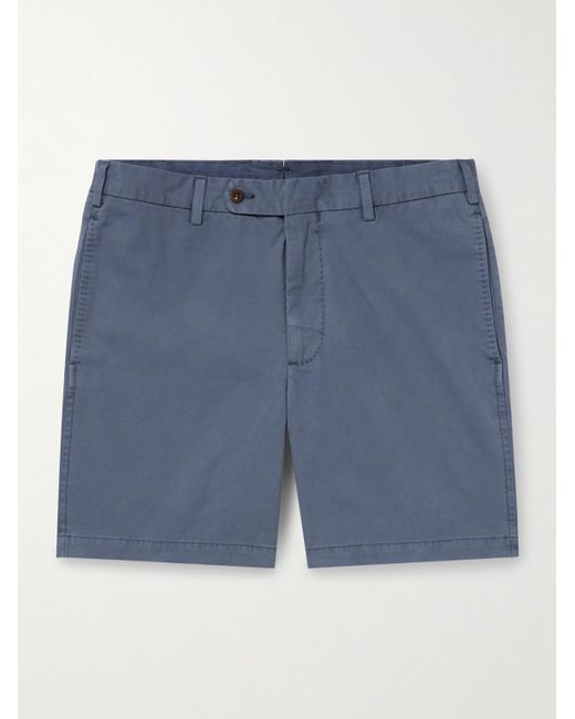 Sid Mashburn Blue Straight-Leg Garment-Dyed Cotton-Twill Shorts for men
