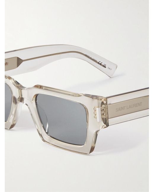 Saint Laurent Gray Rectangular-Frame Acetate Sunglasses for men