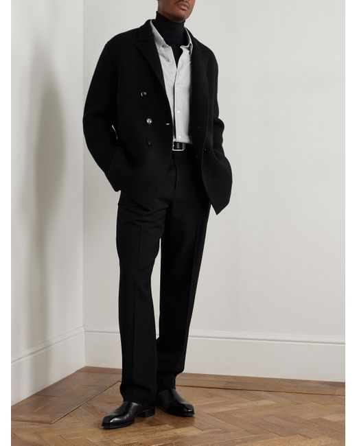 Tom Ford Black Double-Breasted Cashmere-Blend Blazer for men