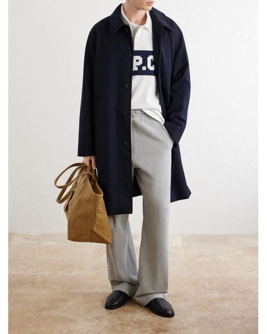 A.P.C. Blue Mac Hugo Gabardine Trench Coat for men