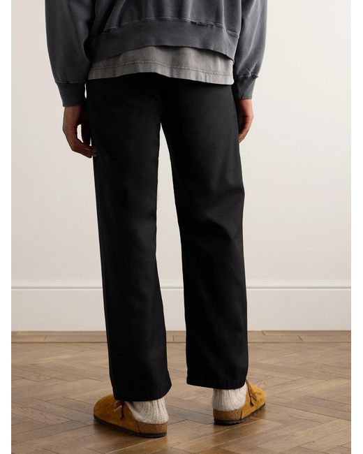 Remi Relief Black Straight-Leg Twill Trousers for men