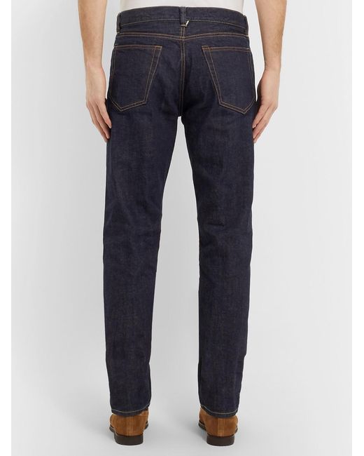 Mr P. Blue Slim-Fit Selvedge Denim Jeans for men