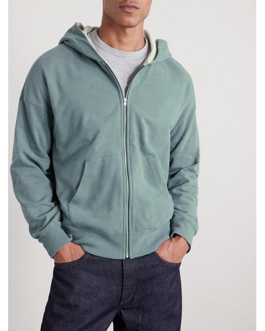 Visvim Green Jumbo Cotton-Jersey Zip-Up Hoodie for men