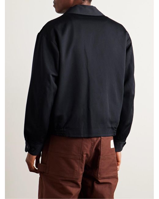Visvim Blue Mayfield Velour-trimmed Wool And Linen-blend Bomber Jacket for men